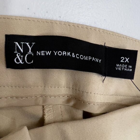 New York & Company Women's Plus Khaki Straight Pants 2X NWT - Picture 9 of 13